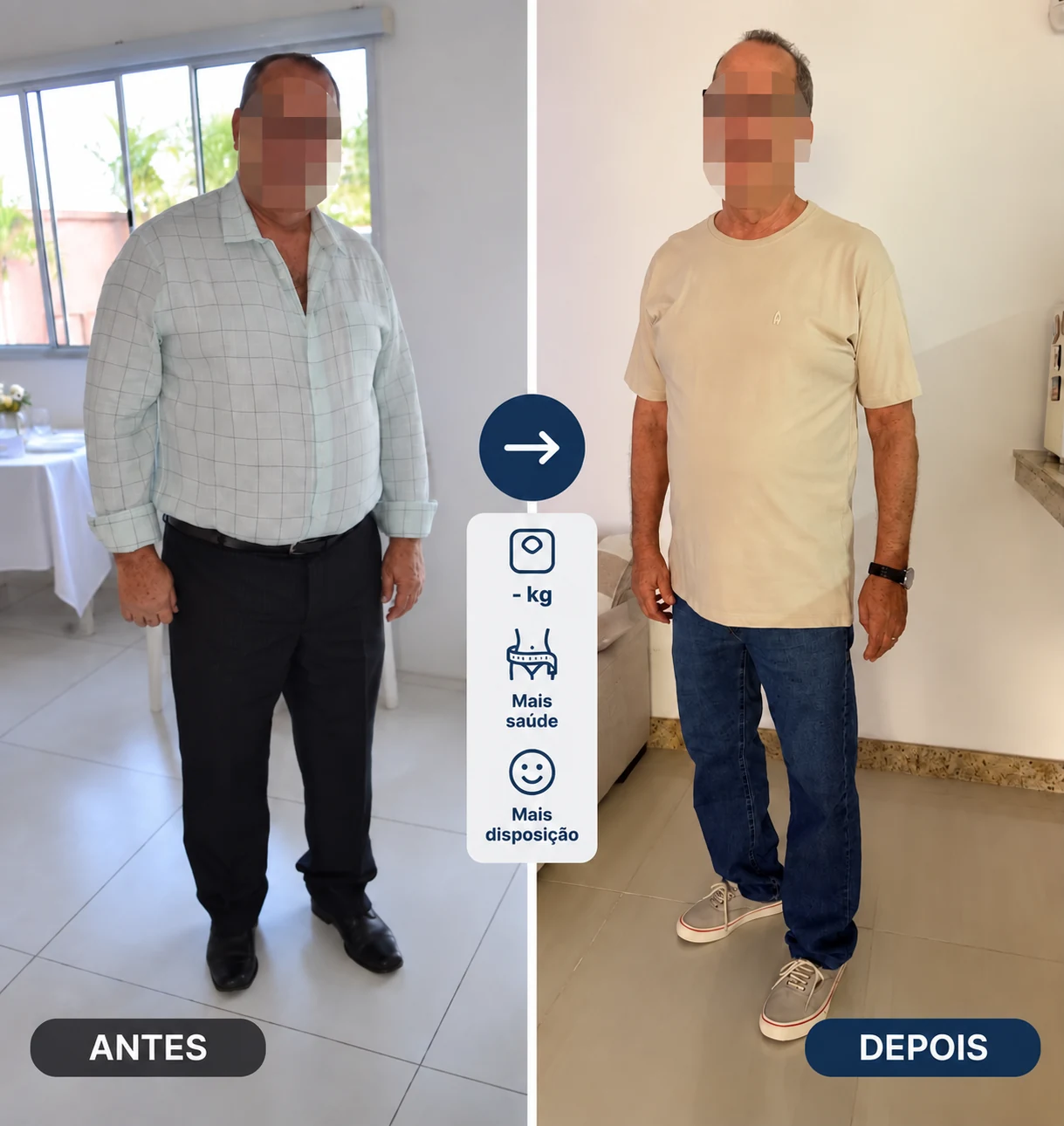 Antes e depois do Resultado 1 do Protocolo RESET